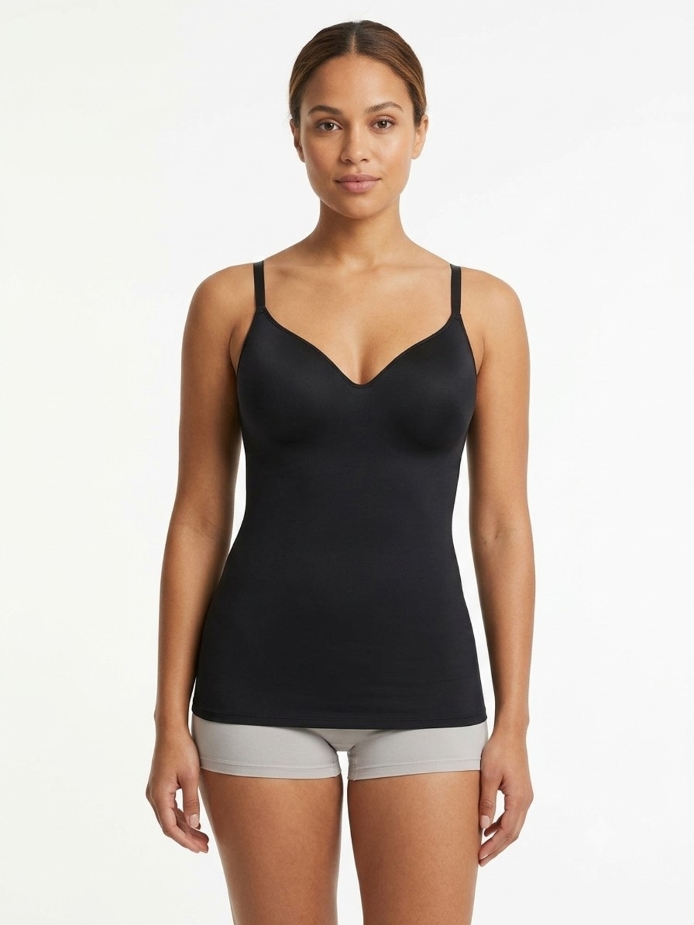 Maidenform Black Shaping Camisole with Adjustable Straps Size 2XL EUC P2P 17in